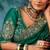 Peacock green fancy hand work border with heavy designer blouse  wedding wear saree