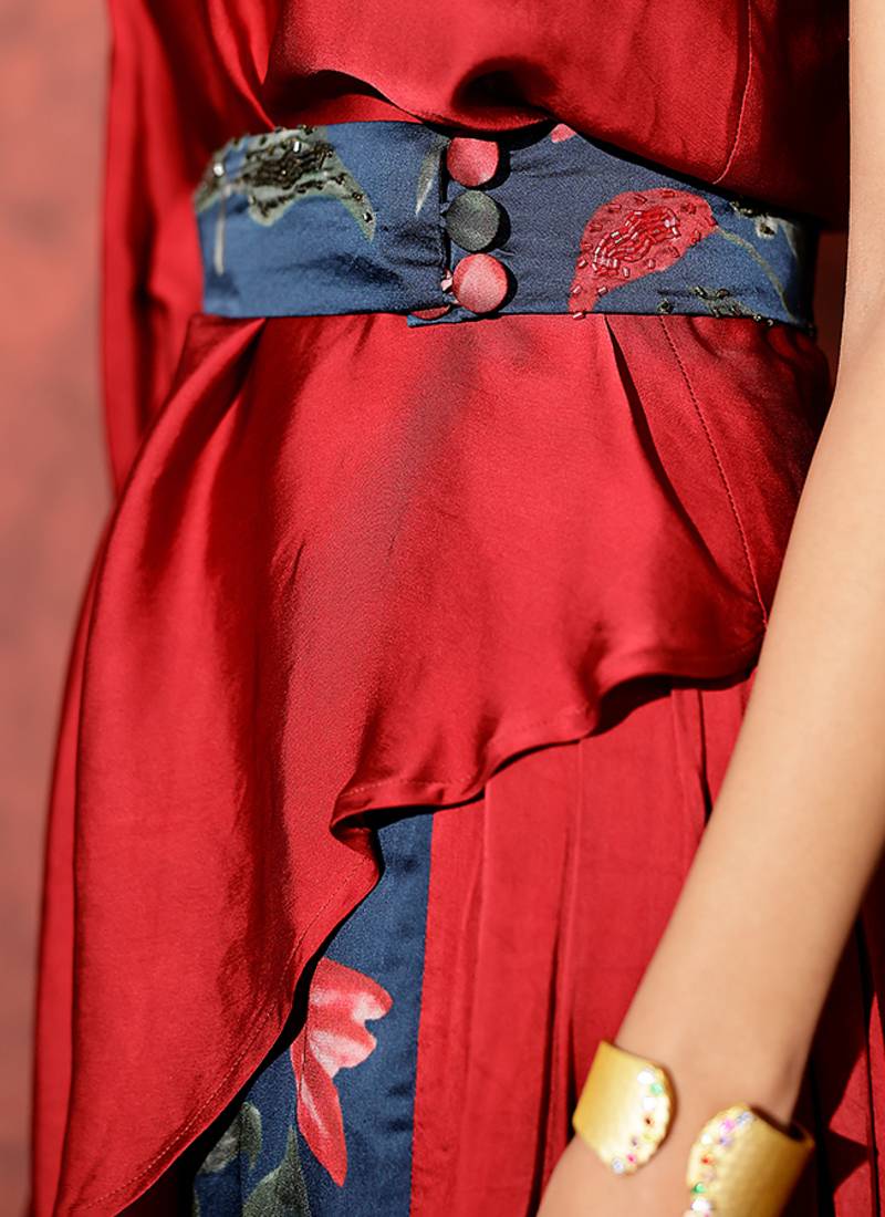 Multicolor printed georgette co ord set