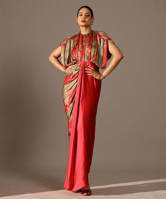 Multicolor printed georgette gown 1