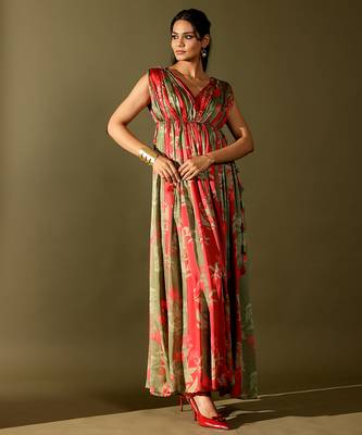 Multicolor printed georgette gown 2