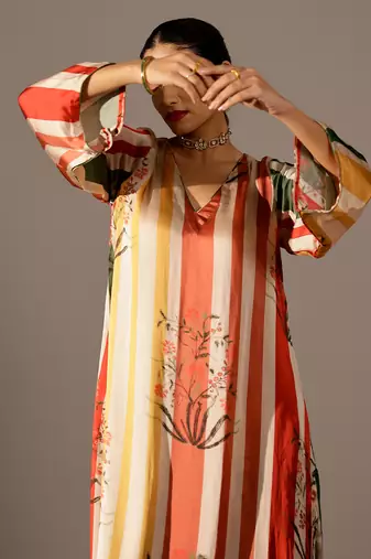 Multicolor printed georgette kurta set