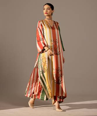 Multicolor printed georgette kurta set 3
