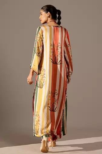 Multicolor printed georgette kurta set