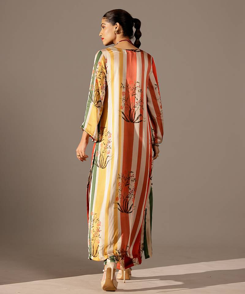 Multicolor printed georgette kurta set