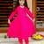 Pink Cotton Kids Anarkali with Pent & Potli