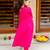 Pink Cotton Kids Anarkali with Pent & Potli