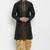 Black embroidered dupion art silk kurta set