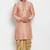 Peach  embroidered dupion art silk kurta set