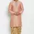 Peach embroidered dupion art silk kurta set