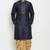 Navy embroidered dupion art silk kurta set