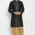 Black embroidered dupion art silk kurta set