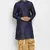 Navy embroidered dupion art silk kurta set