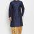 Navy embroidered dupion art silk kurta set
