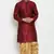 Maroon embroidered dupion art silk kurta set