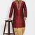 Maroon embroidered dupuon kurta set