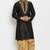 Black embroidered dupion art silk kurta set