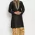 Black embroidered dupion art silk kurta set