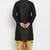 Black embroidered dupion art silk kurta set