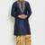 Navy embroidered dupion art silk kurta set