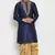 Navy embroidered dupion art silk kurta set