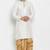 White  embroidered dupion art silk kurta set
