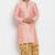 Peach embroidered dupion art silk kurta set
