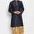 Navy embroidered dupion art silk kurta set