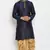 Navy embroidered dupion art silk kurta set