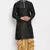 Black embroidered dupion art silk kurta set