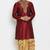 Maroon embroidered dupion art silk kurta set