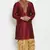 Maroon embroidered dupion art silk kurta set