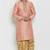 Peach embroidered dupion art silk kurta set