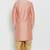Peach embroidered dupion art silk kurta set