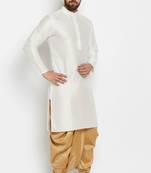 White dupion art silk kurta set