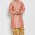 Peach embroidered dupion art silk kurta set