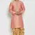 Peach embroidered dupion art silk kurta set