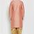 Peach embroidered dupion art silk kurta set