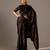 Black printed georgette saree