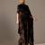 Black printed georgette saree