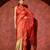 Red printed georgette saree