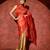 Red printed georgette saree