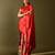 Red printed georgette saree