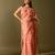 Pink printed organza saree