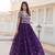 Purple Faux Blooming Sequin & Embroidered Gown    