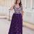 Purple Faux Blooming Sequin & Embroidered Gown    