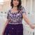 Purple Faux Blooming Sequin & Embroidered Gown    