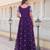 Purple Faux Blooming Sequin & Embroidered Gown    