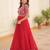 Red Faux Blooming Sequin & Embroidered Gown     Festive & Occasion Wear