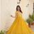 Yellow Faux Blooming Sequin & Embroidered Gown     Festive & Occasion Wear