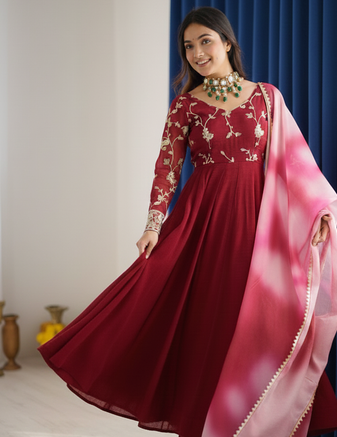 Designer Gown Suit Set Wedding Wear Beautiful Gown Set 